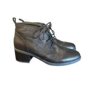 Clarks Nevella Harper Black Leather Heeled Boots - Size 9M